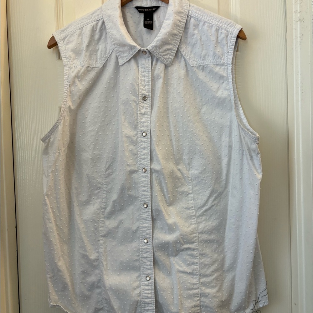 Bit & Bridle White Sleeveless Blouse